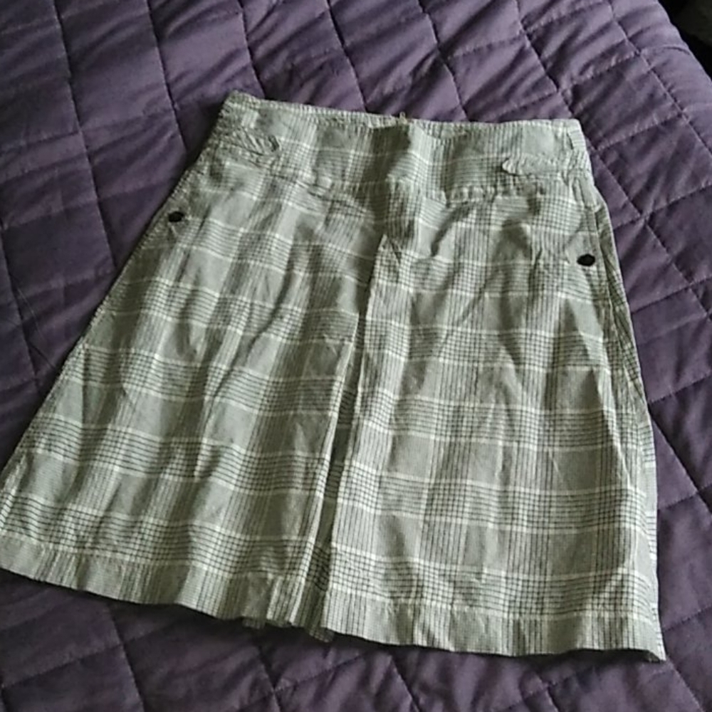 MNG by Mango Plaid Skirt No Slit Inverted Pleat 8